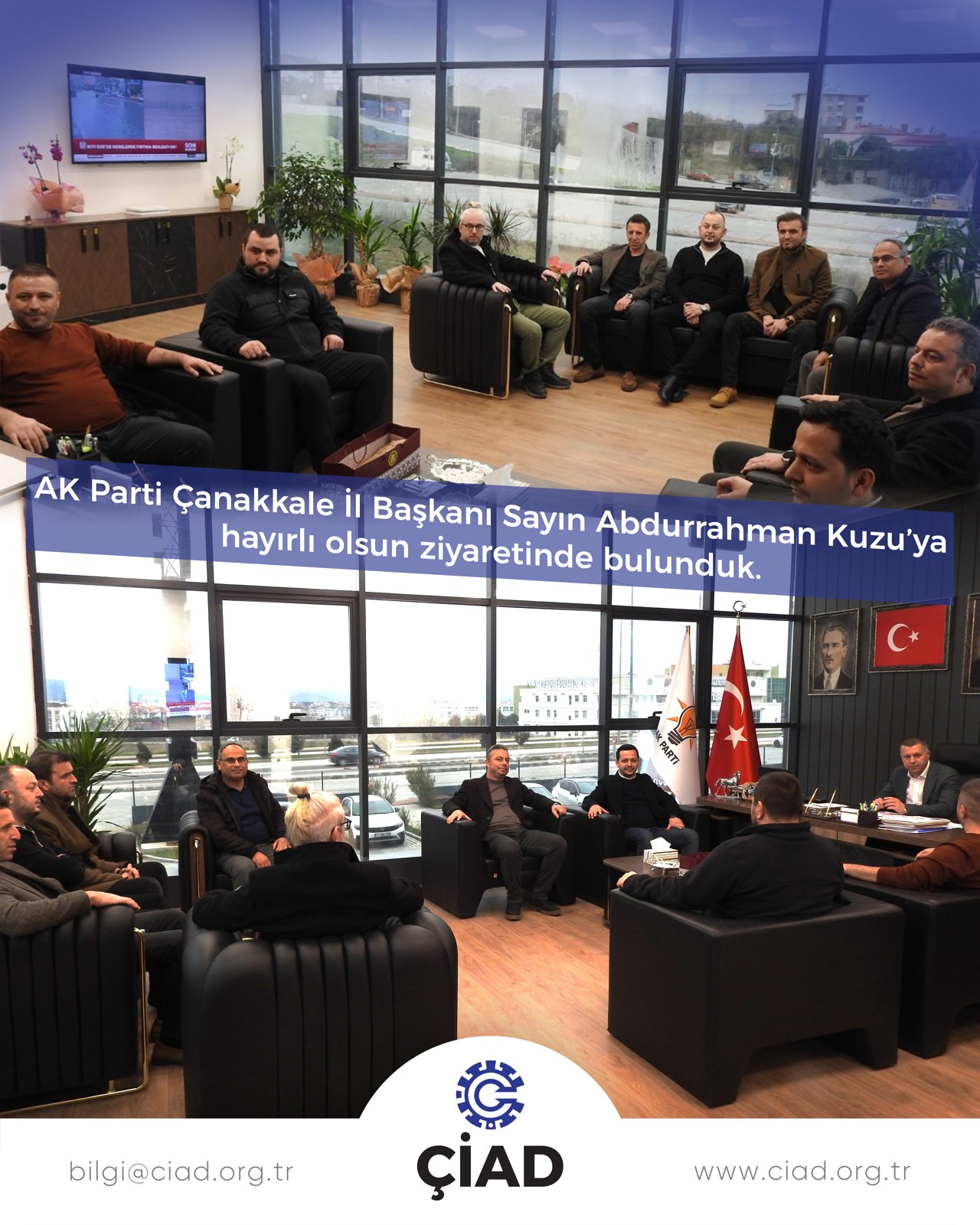 AK Parti Çanakkale İl Başkanı Abdurrahman Kuzu'ya hayırlı olsun ziyareti
