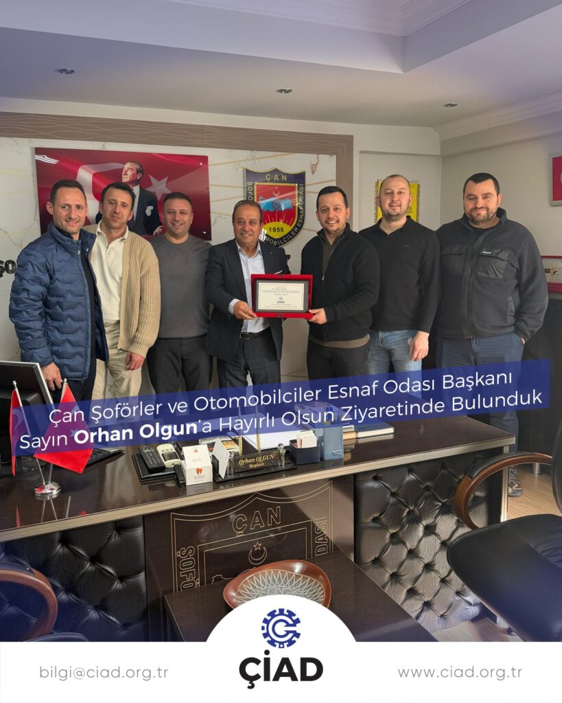 Çan Şoförler ve Otomobilciler Esnaf Odası Başkanı Orhan Olgun’a hayırlı olsun ziyareti